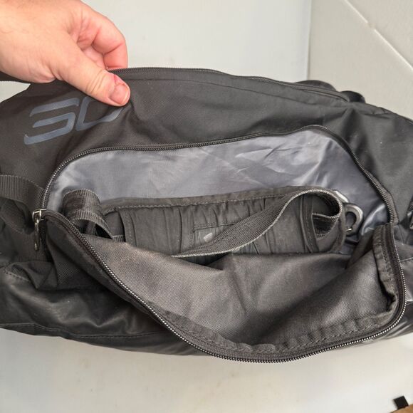 Under Armour Sport SC Duffel Backpack Bag Storm Black Gray 22" w/ Shoe Compart - Picture 14 of 16